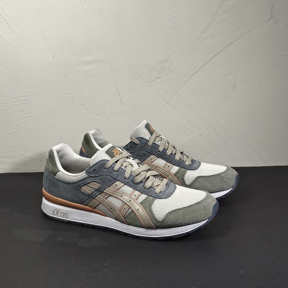 ASICS GT-II Mens 9.5 Cream Grey 1201A468 Suede Mesh Alpha Gel Lifestyle Sneakers
